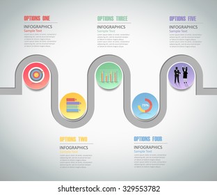 Design Infographic template 5 steps. can be used for workflow layout, diagram, number options, bussiness concept