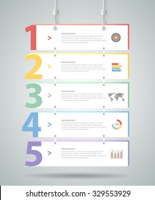 Design Infographic Template 5 Steps. For Bussiness Concept