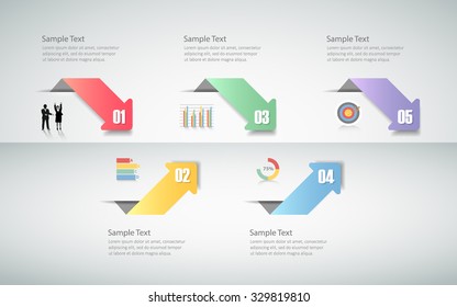 Design Infographic template 5 steps. for bussiness concept