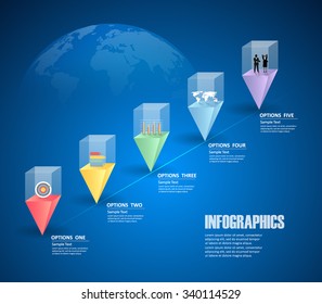 Design Infographic template 5 steps. can be used for workflow layout, diagram, number options, bussiness concept