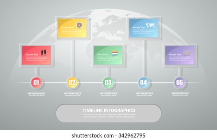 Design infographic template 5 steps for business concept.