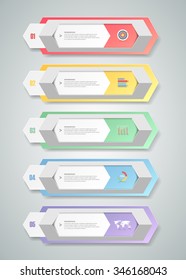 Design infographic template 5 steps for business concept.