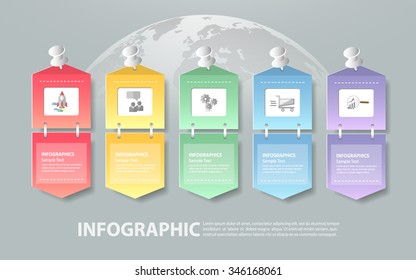 Design infographic template 5 steps for business concept.