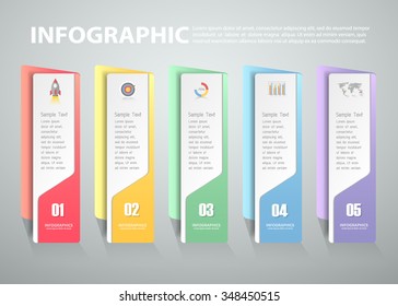 Design infographic template 5 steps for business concept.