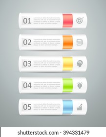 Design infographic template 5 steps, can be used for workflow layout, diagram, number options, graphic or website layout.