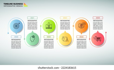 Design infographic template 6 options. Can be used for workflow layout, diagram, number options, timeline, steps, demographic
