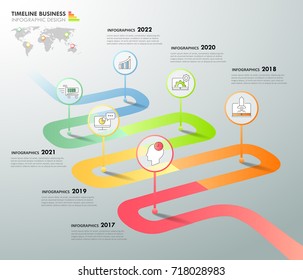 Design infográfico modelo 6 opções. Conceito de negócios pode ser usado para layout de fluxo de trabalho, diagrama, opções de número, linha do tempo, etapas, demonstração infographic