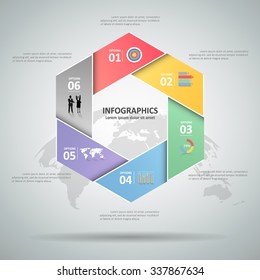 Design infographic template 6 steps for business concept.