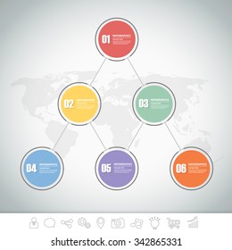 Design infographic template 6 steps for business concept.
