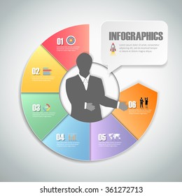 Design infographic template 6 steps for business concept.