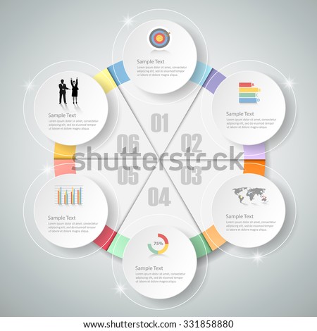 Design infographic template 6 steps for business concept.