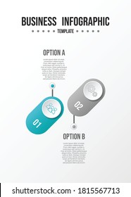 Design of infographic template. Flowchart with business icons. Vector