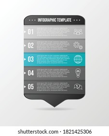 Design of infographic template. Flowchart with business icons. Vector
