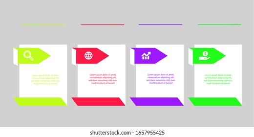 Diseñe infografías con iconos e instrucciones o pasos. Vector de línea delgada. El concepto de negocios de infografía. Se puede utilizar para información gráfica, gráficos de flujo, presentaciones, sitios web, banners.