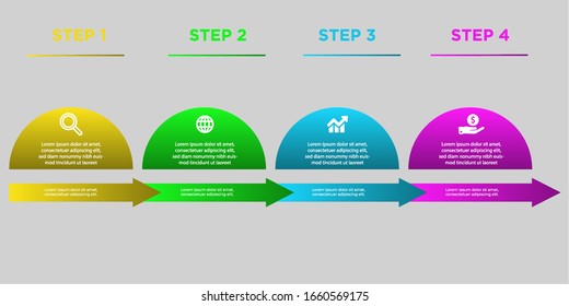 Design infographics with icons and instructions or steps. Thin line vector. The concept of infographic business. Can be used for graphic information, flow charts, presentations, websites, banners. Bus