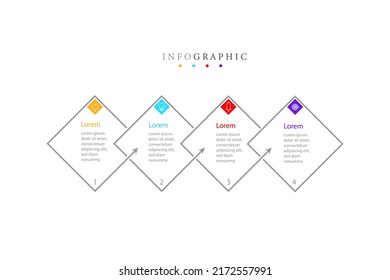 Design information data for presentation business, 4 step concept. Vector illustration.