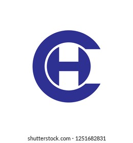 design initial letter c h logo ch
