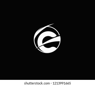 Design Initial Letter C Isolated Circle Rounded Swoosh Monogram Logo