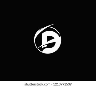 Design Initial Letter D Isolated Circle Rounded Swoosh Monogram Logo