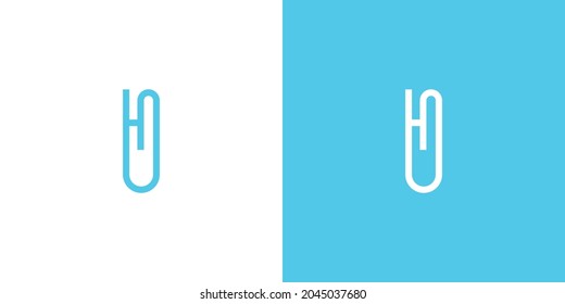 Diseñar la combinación de la letra inicial del logotipo H de clips de papel modernos y únicos