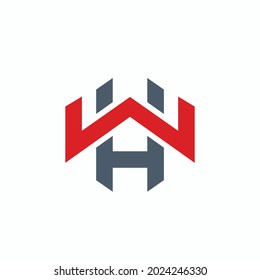 Design Initial letter H and W . Abstract , emblems, design, concepts, logos, logotype ,elements,vector