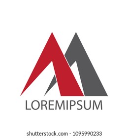 Design initial logo vector. Red and grey aa on white background. Design print for company identity, icon, symbol. Set 1