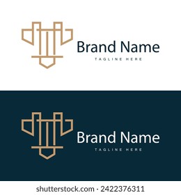 Design initials alphabet letter t logo simple product brand template
