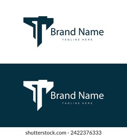 Design initials alphabet letter t logo simple product brand template