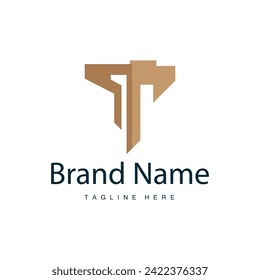 Design initials alphabet letter t logo simple product brand template