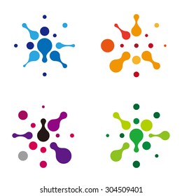 Design ink logo element. Abstract water molecule vector template set. You can use in biotechnology, energy, print, water and Inspiration concept icons.  - Shutterstock ID 304509401