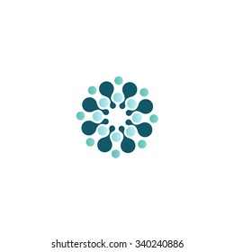 Design ink logo element. Abstract water molecule vector template set. You can use in biotechnology, energy, print, water and Inspiration concept icons.