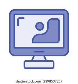 design inside monitor showing concept icon of digital art in flat style