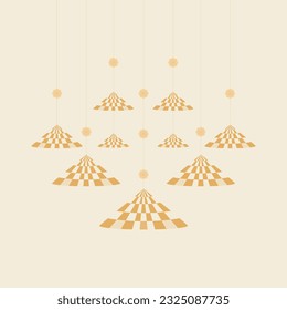 Design inspiriert von vietnamesischen konischen Hut. Dieses Design eignet sich für Grußkarten, Drucke.