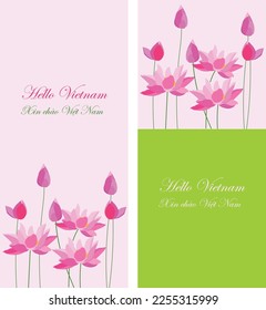 Design inspired from lotus. Good for greeting cards, welcome, print, cover book, holiday card, symbol, to introduce a person who come from Vietnam, etc.