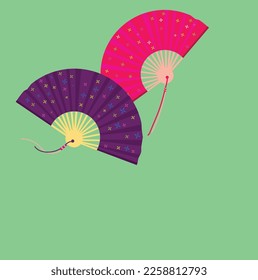 The design inspired paper fan. Good for a celebration cards, postcard, print, canvas, background, etc.