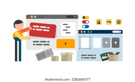 Design interface for application computer concept illustration