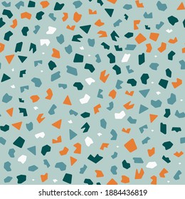 Decoración interior de diseño. Textura vectora de terrazo. Patrón abstracto de superficie moderna sin soldadura