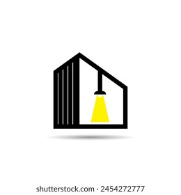 Design Interior Graphic. Illustrations of Lights, Spotlights, Homes and Interiors. Can be used as Logo and Trademark. Simple and elegant design. Recommended for Furniture Business identity and