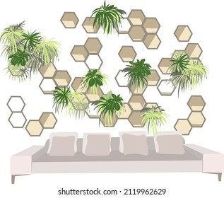 Design interior green living wall plants vertical garden