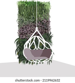 Design interior green living wall plants vertical garden