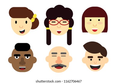Design of international happy faces, vector.