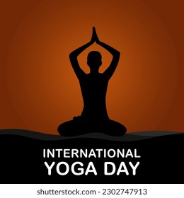 design of international yoga day celebrated in june. Encourage yoga practice and awareness of its benefits to health and well-being