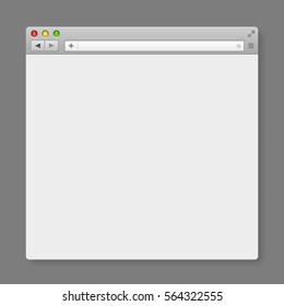 Design Internet Browser Template. Windows Frame Search, Webpage. Vector Illustration.