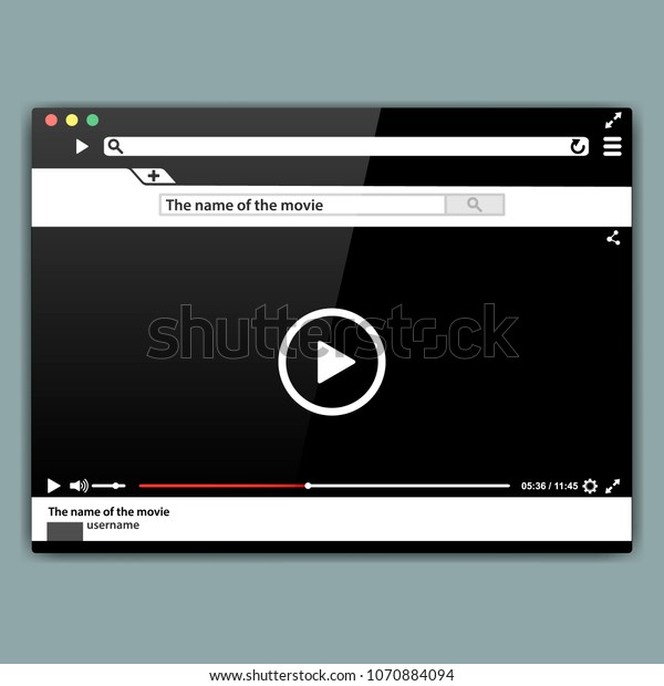 Design Internet Browser Video Player Template Stock Vector Royalty Free