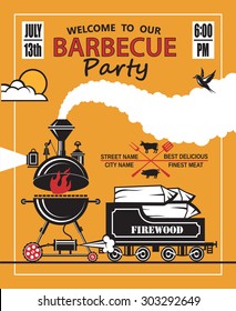 design of invitation card on barbecue party