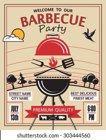 design of invitation card on barbecue party