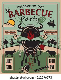 design of invitation card on barbecue party