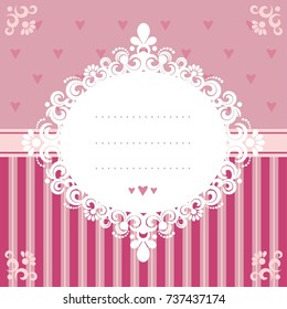 Design invitation card in pink tones. Eps 10