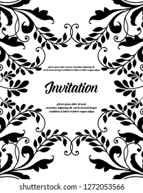 Design for invitation wedding or greeting cards floral hand draw