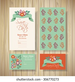 Design for invitations, birthday, wedding,  save the date. wooden texture.